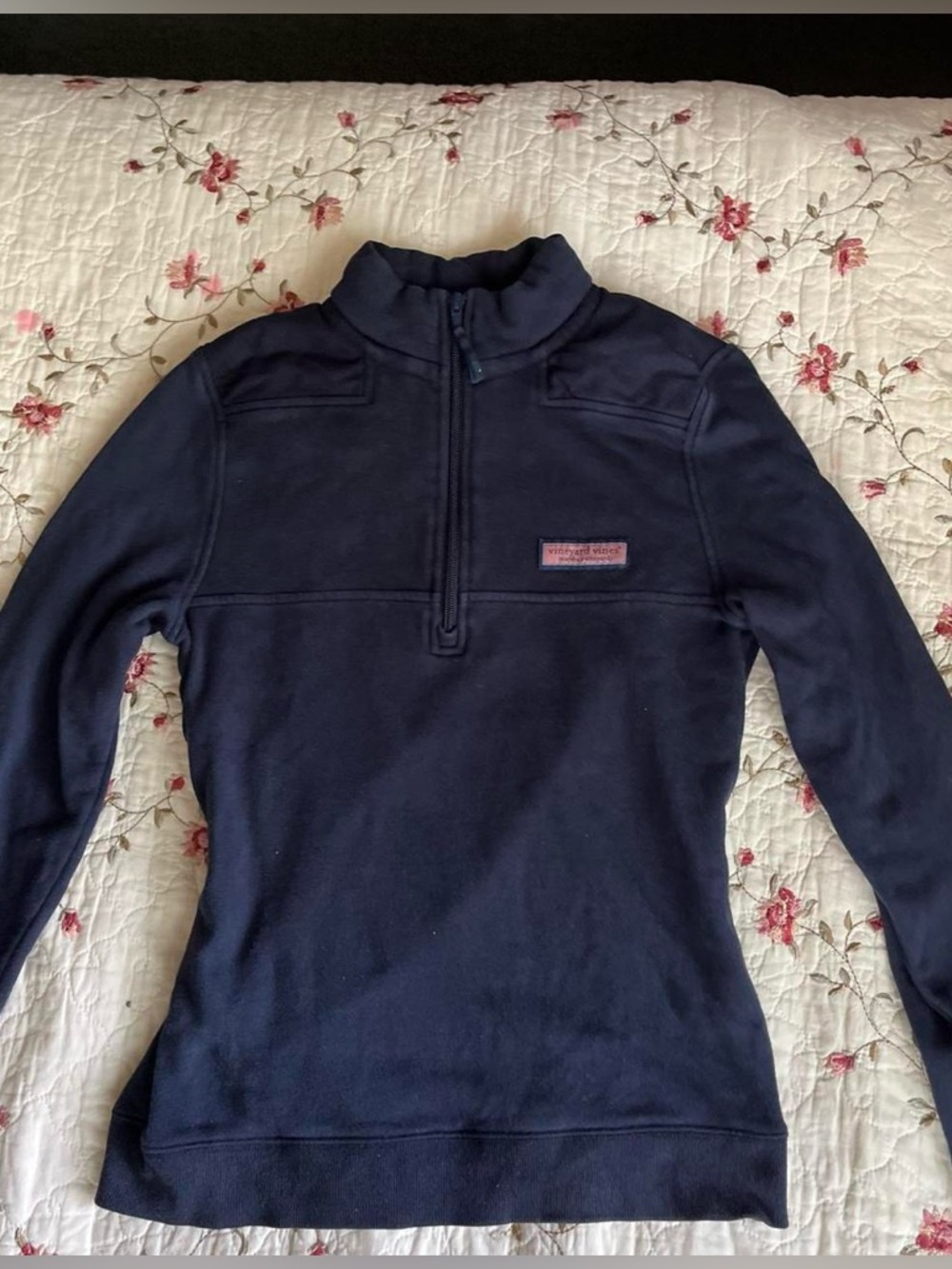 Vineyard Vines Navy Quarter-Zip Turtleneck Pullover